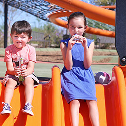 kids siblings fun playground snack girl boy UGC branded content