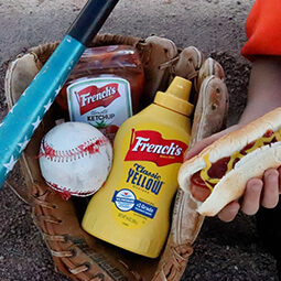 baseball bat glove ball hot-dog food hand UGC content
